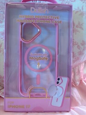 Elila Pink Hybrid MagSafe-Compatible iPhone 17 Case with Clear Back